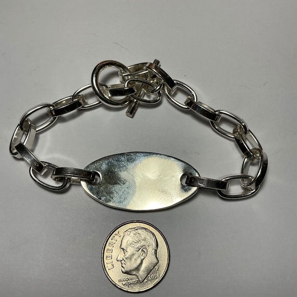 LIKE NEW Sterling Silver ID Bracelet. 7.75 inches long - Picture 3 of 6
